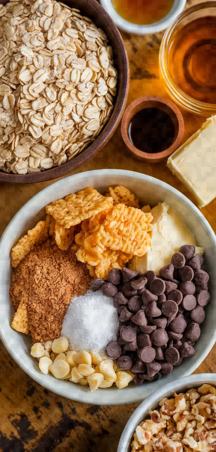 Ingredients photo for Chocolate Chip Granola Bars Recipe