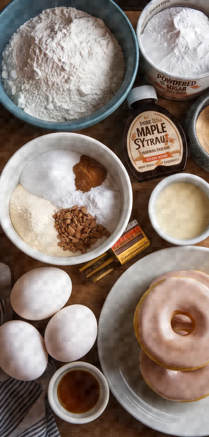 Ingredients photo for Maple Glazed Donuts Recipe