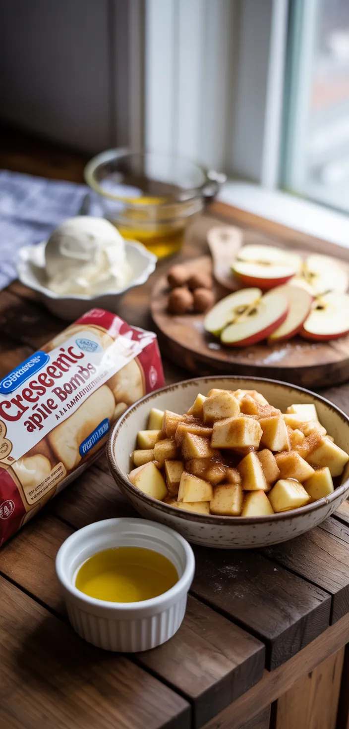 Ingredients photo for Apple Pie Bombs A La Mode [+ Video] Recipe