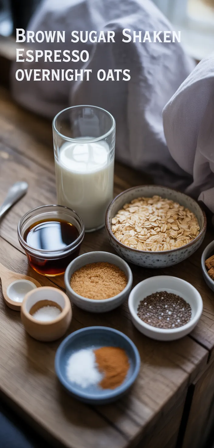 Ingredients photo for Brown Sugar Shaken Espresso Overnight Oats Recipe