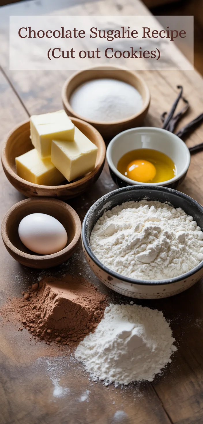 Ingredients photo for Chocolate Sugar Cookie Recipe {Cut Out Cookies}