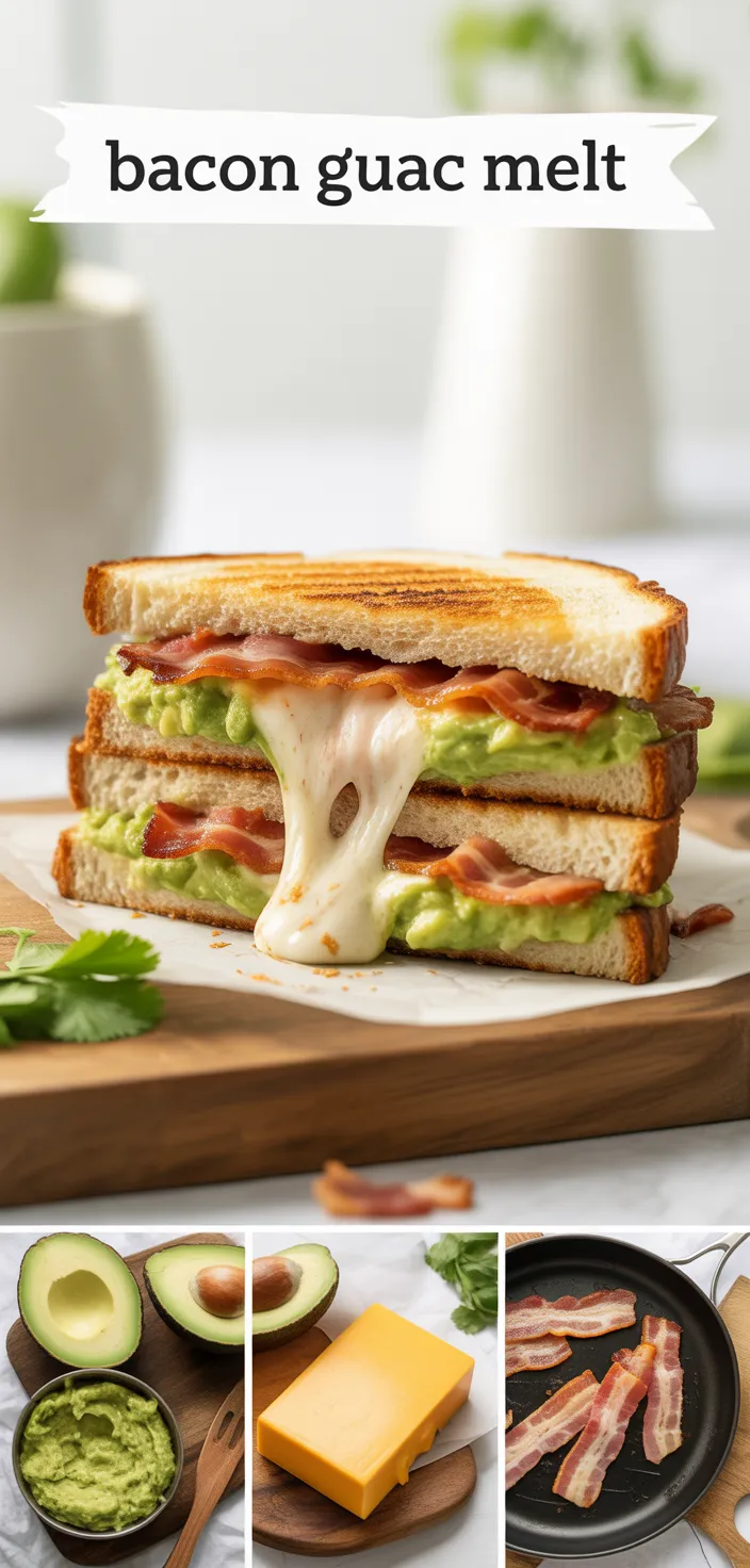 A photo of Bacon Guacamole Grilled Cheese Sandwich Recipe