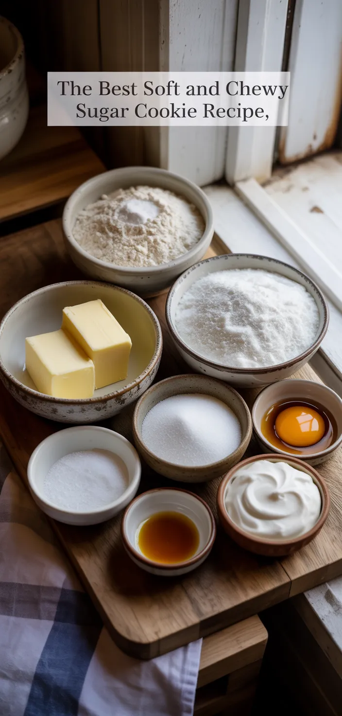 Ingredients photo for The BEST Soft And Chewy Sugar Cookie Recipe
