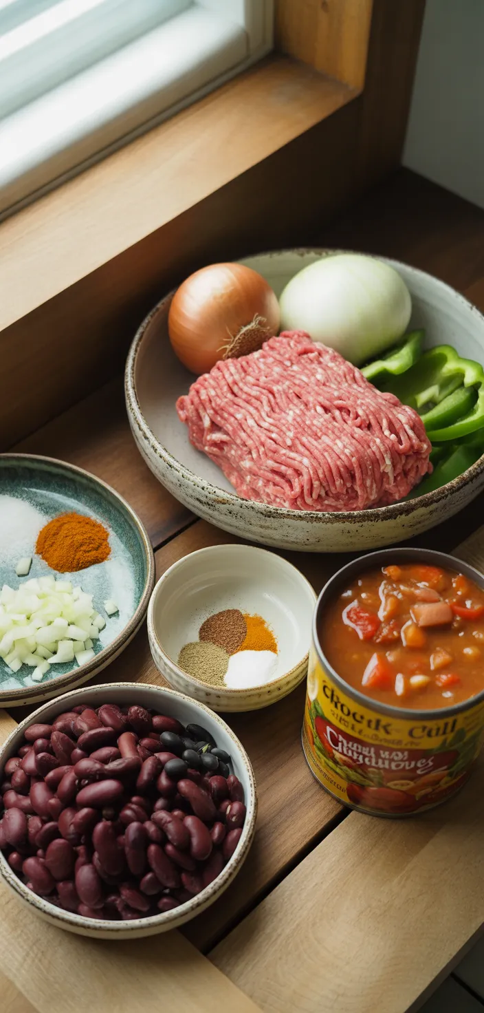 Ingredients photo for CROCK POT CHILI Recipe
