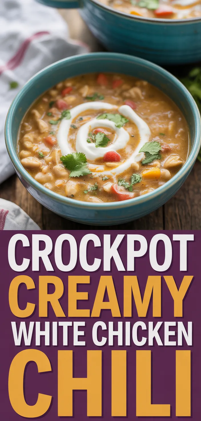 A photo of Crockpot Creamy White Chicken Chili Recipe