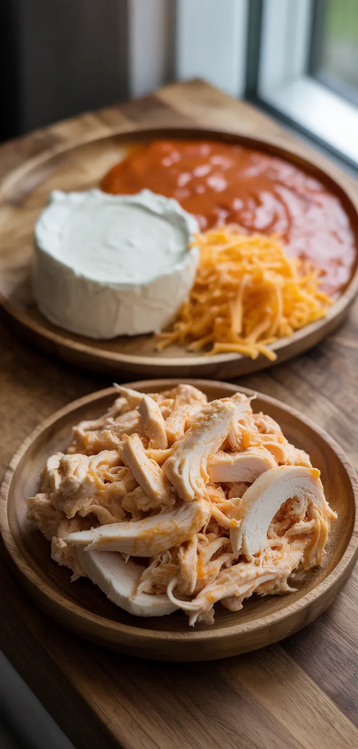 Ingredients photo for Crockpot Buffalo Chicken Dip Recipe