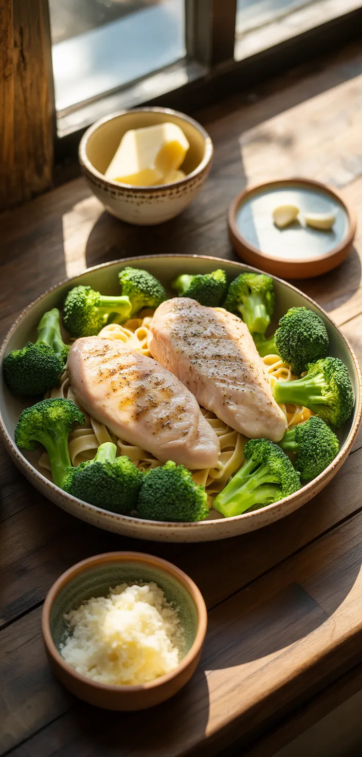 Ingredients photo for Grilled Chicken Broccoli Alfredo Recipe
