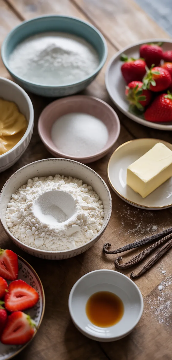 Ingredients photo for Homemade Strawberry Cupcakes Recipe
