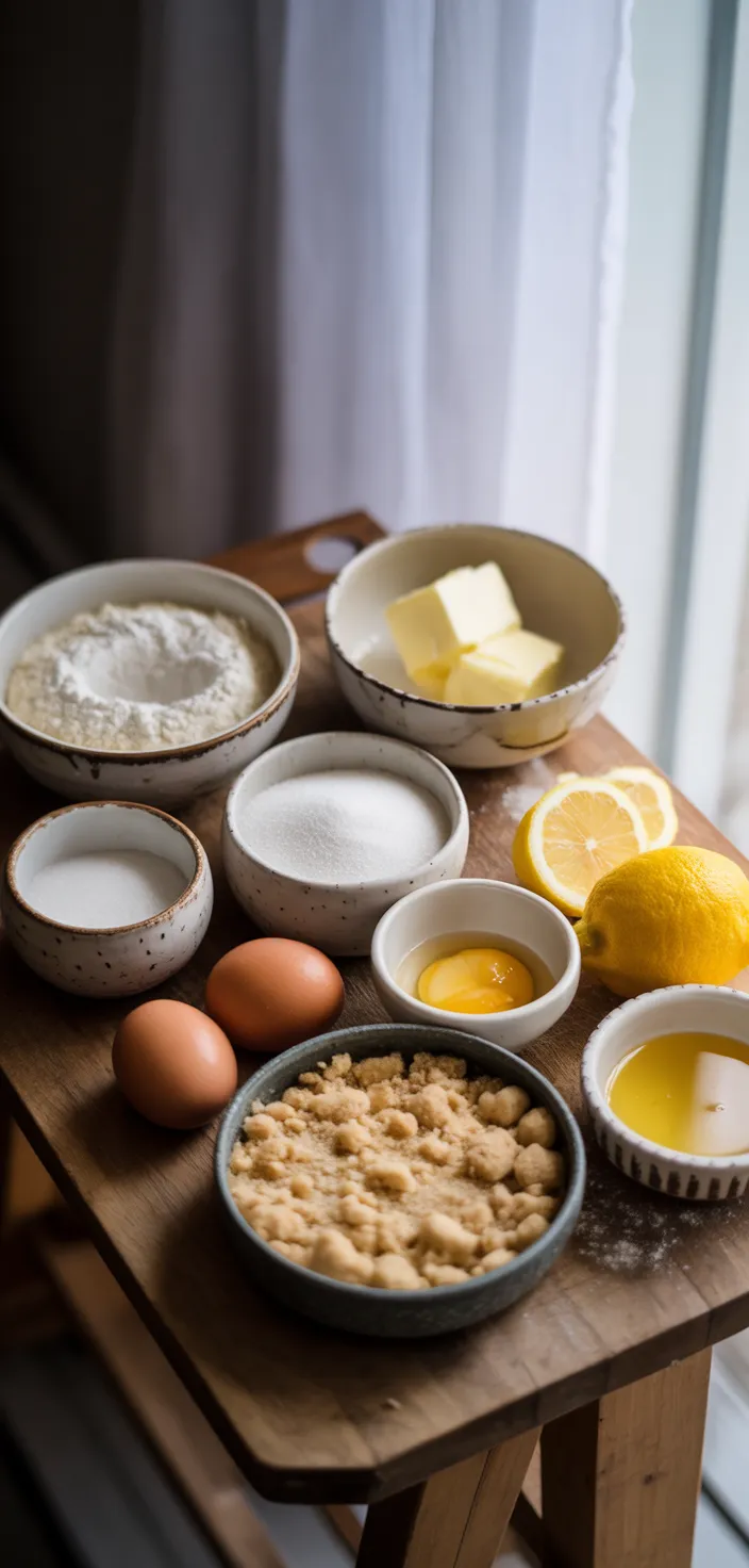 Ingredients photo for Lemon Crumb Bars Recipe