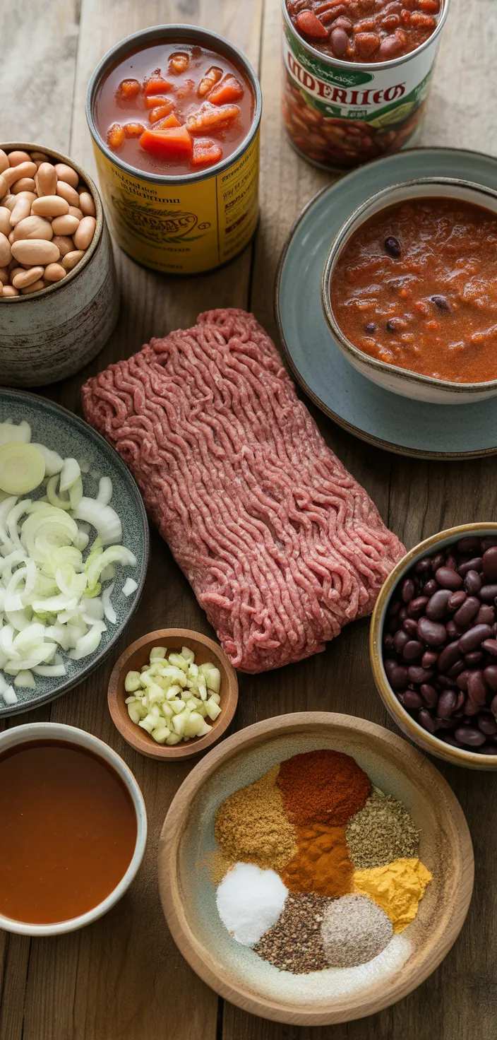 Ingredients photo for Slow Cooker Beef Chili Recipe