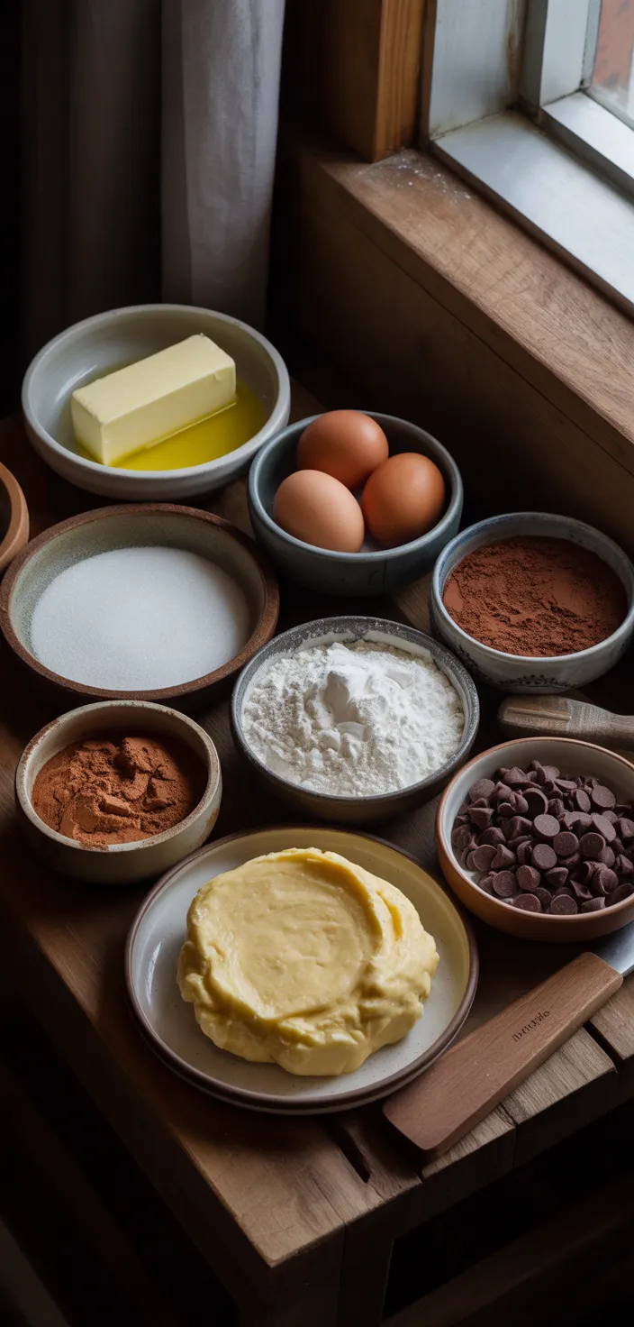 Ingredients photo for Brookies (Chocolate Chip Cookie + Brownie Bars) Recipe
