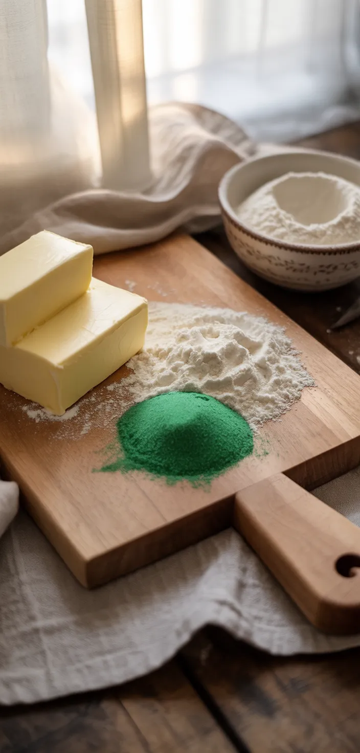 Ingredients photo for Christmas Tree Sugar Cookie Bars Recipe