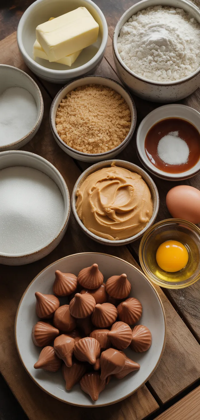 Ingredients photo for Classic Peanut Butter Blossoms Recipe