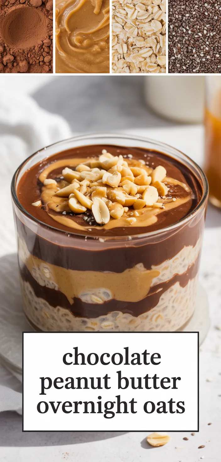 A photo of Chocolate Peanut Butter Overnight Oats Recipe