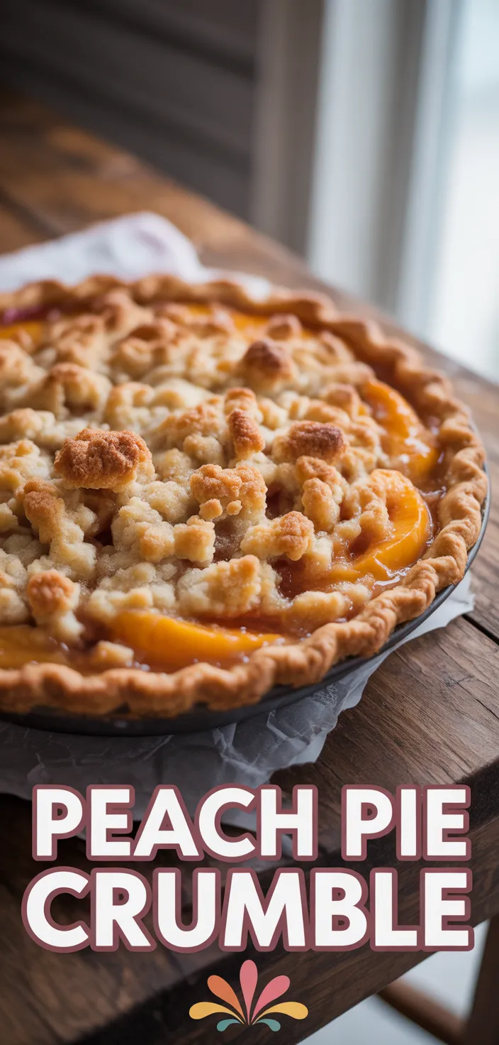A photo of Peach Pie Crumble (The Best Peach Pie With Iced Cream) Recipe