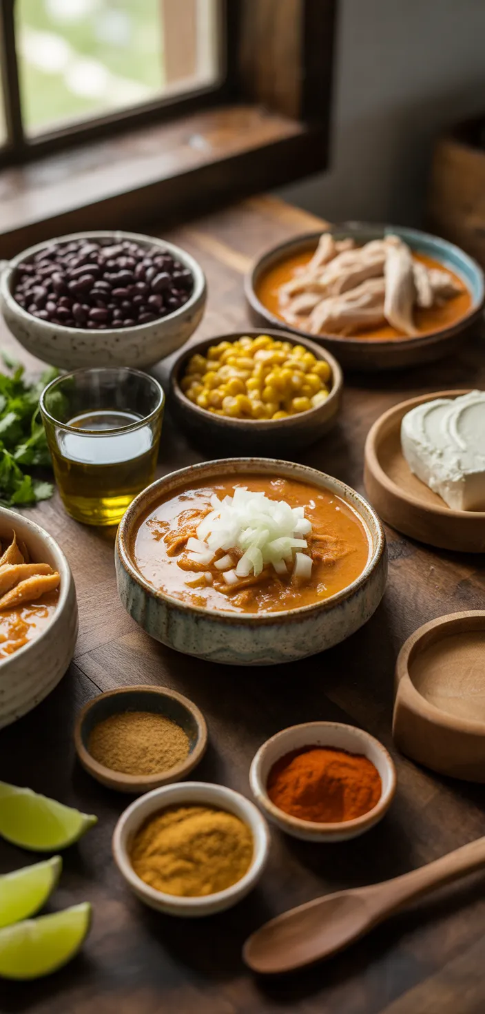 Ingredients photo for Creamy Chicken Enchilada Soup Recipe