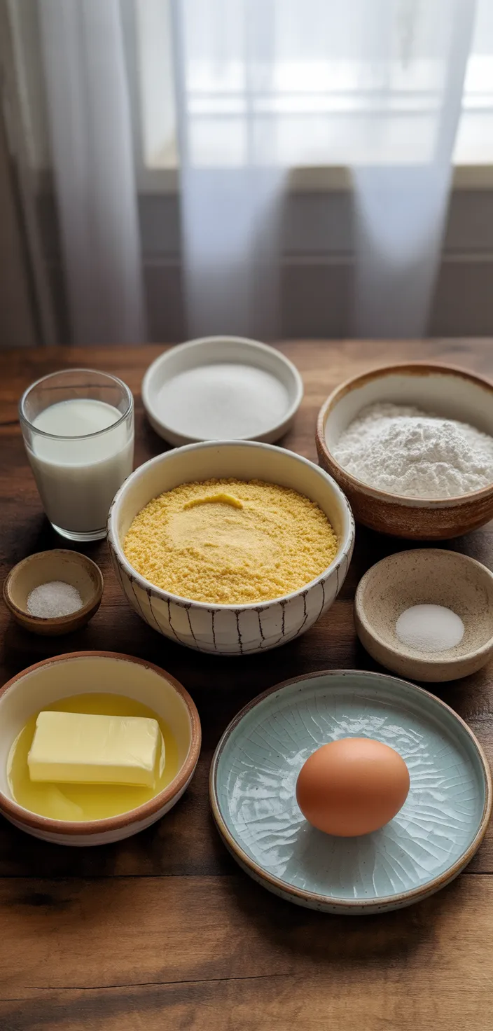 Ingredients photo for EASY HOMEMADE CORNBREAD Recipe
