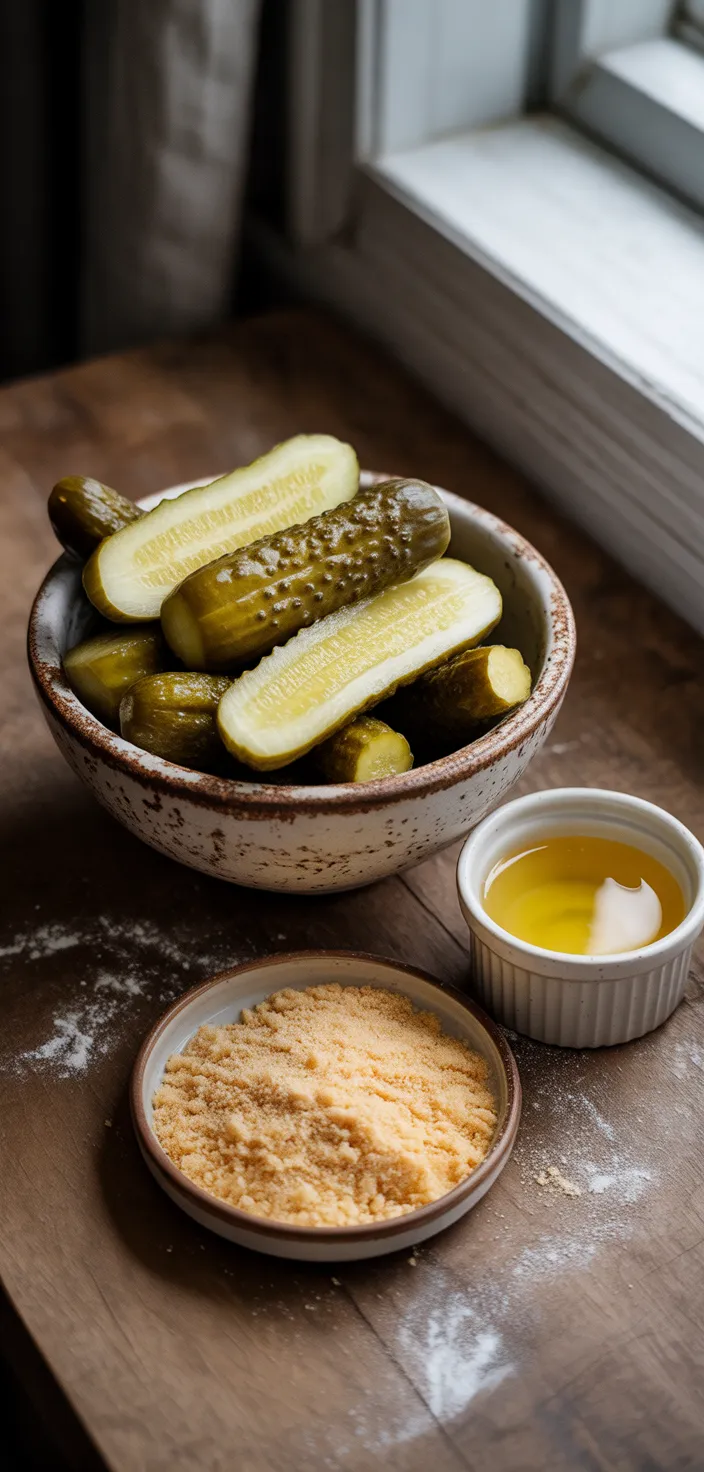 Ingredients photo for Easy Air Fryer Fried Pickles Recipe