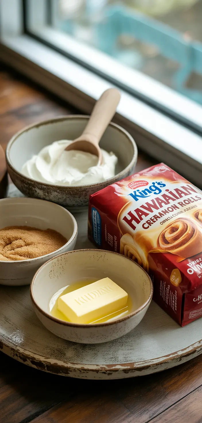 Ingredients photo for Kings Hawaiian Cream Cheese Cinnamon Rolls Recipe