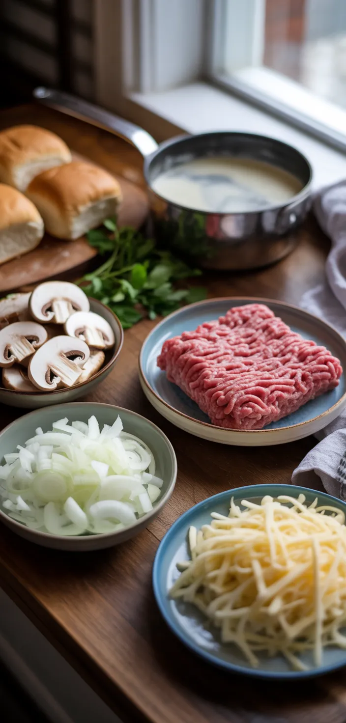 Ingredients photo for Mushroom Swiss Sliders Recipe