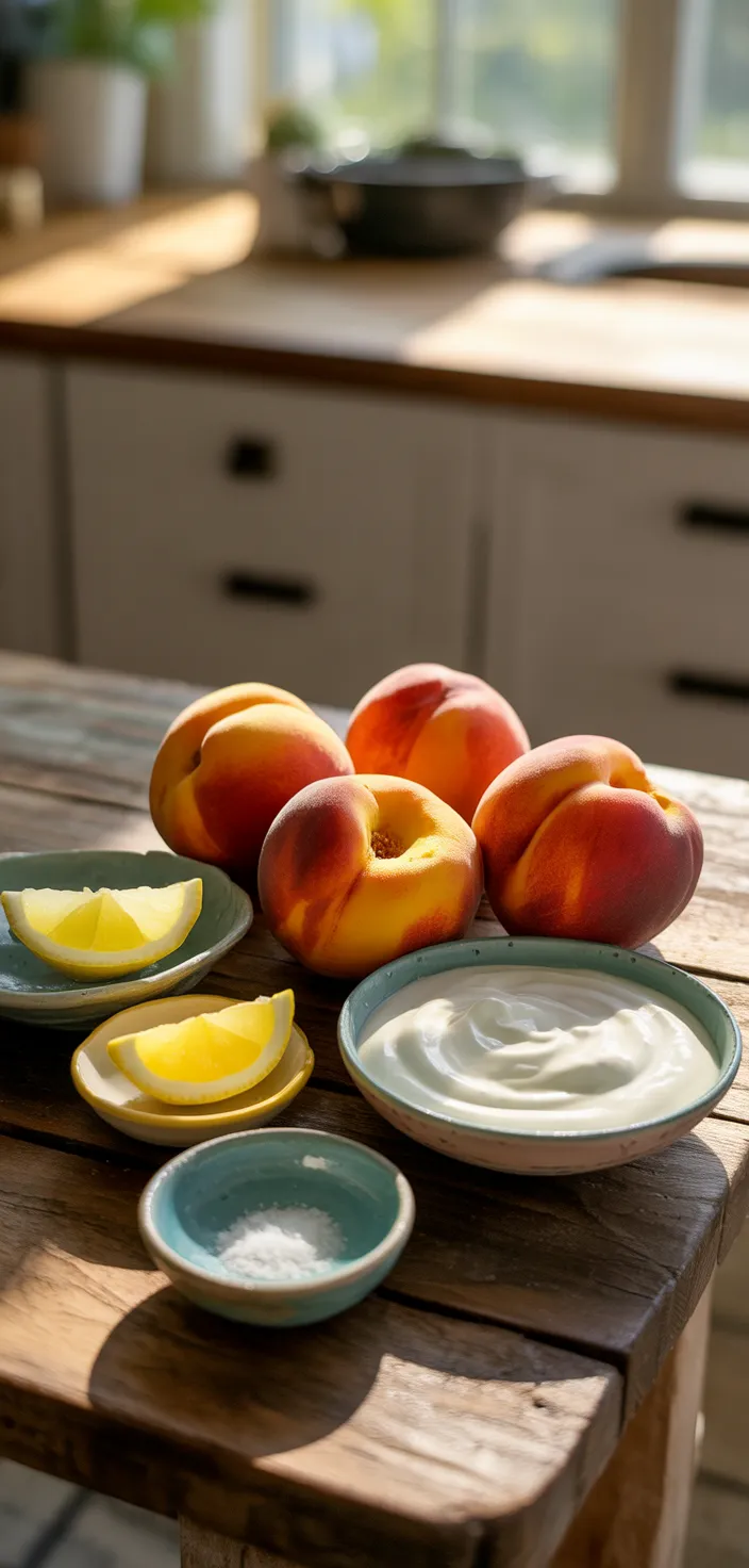 Ingredients photo for Ripe Peach Popsicles Recipe
