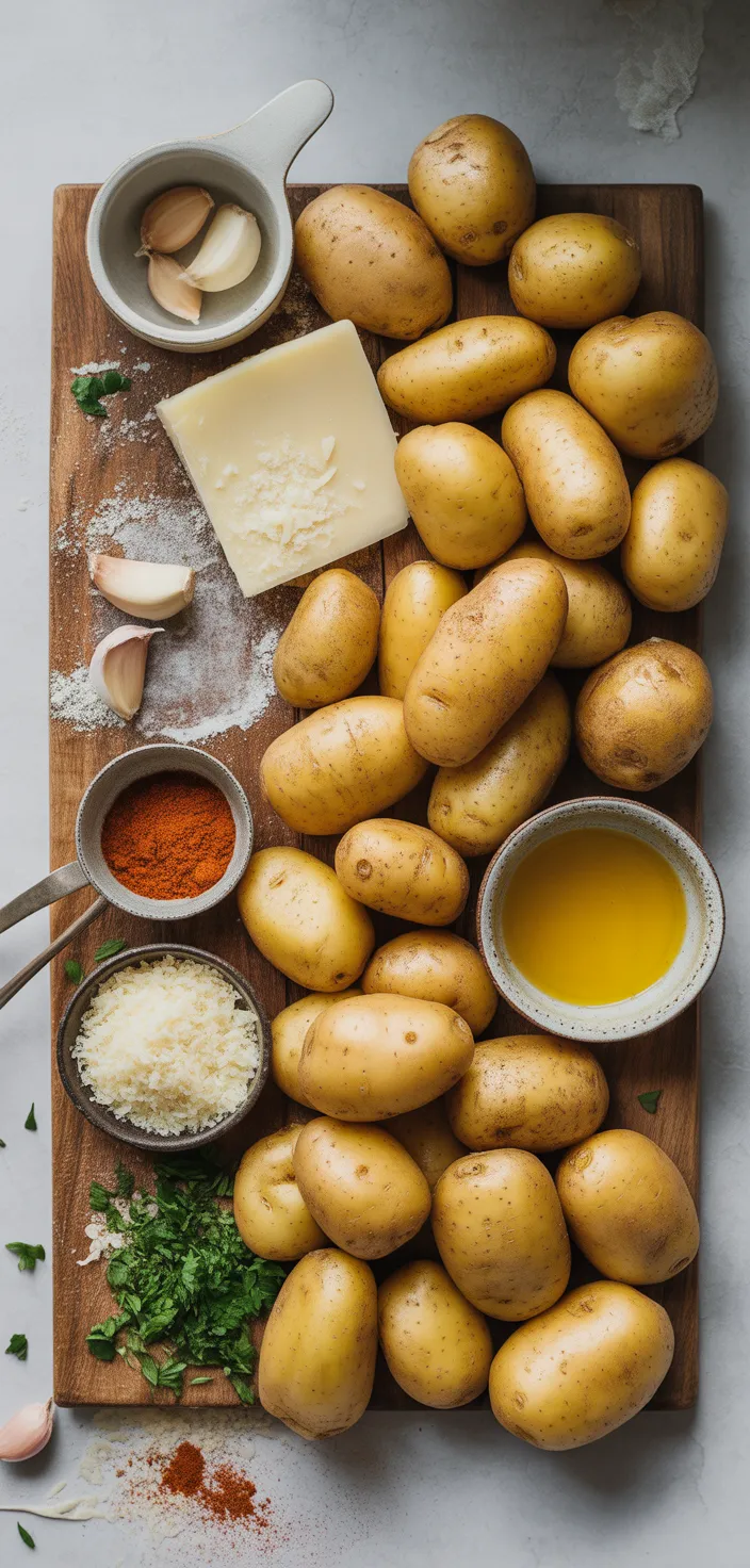 Ingredients photo for Roasted Garlic Butter Parmesan Potatoes Recipe