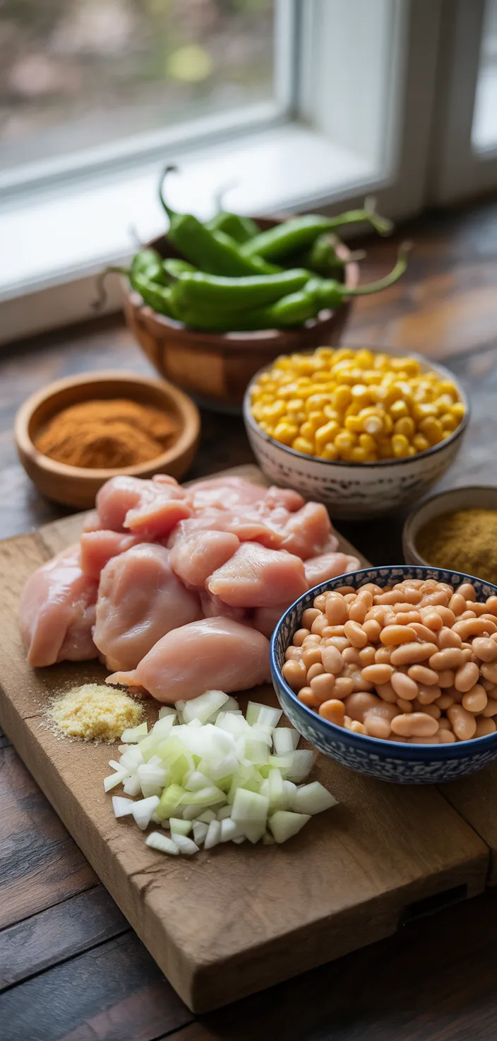 Ingredients photo for Slow Cooker Creamy White Chicken Chili Recipe