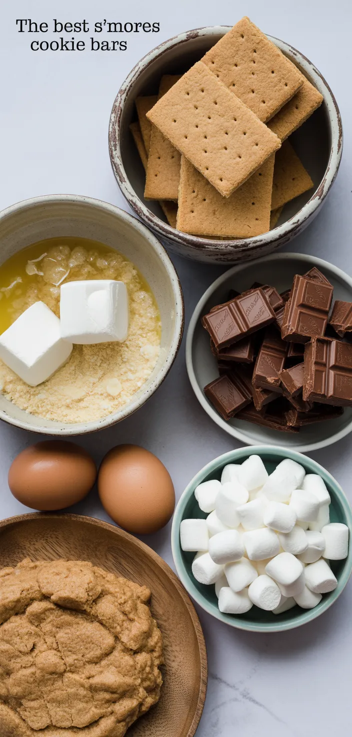 Ingredients photo for The Best S'mores Cookie Bars Recipe