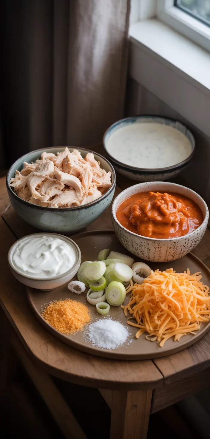 Ingredients photo for Buffalo Chicken Dip In A Crock Pot Recipe