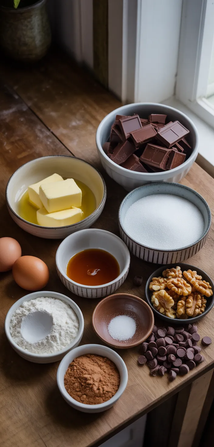 Ingredients photo for Classic Homemade Brownies Recipe