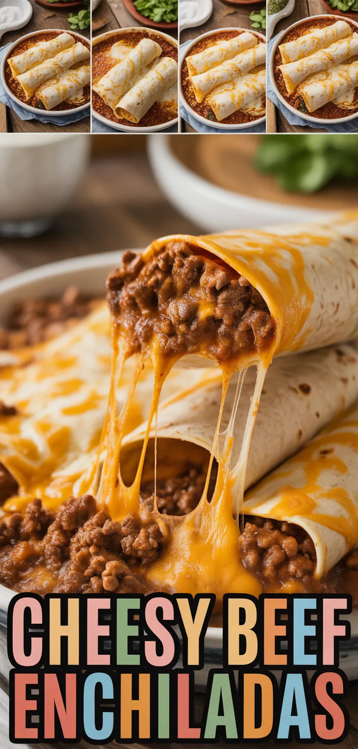 A photo of ♥️ The BEST Cheesy Ground Beef Enchiladas Recipe
