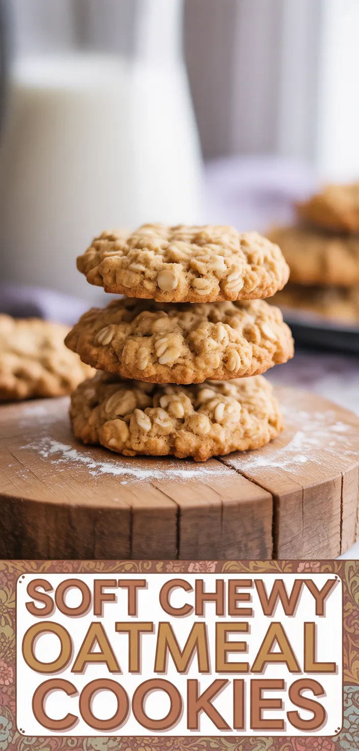 A photo of Chewy & Soft Oatmeal Cookies Recipe