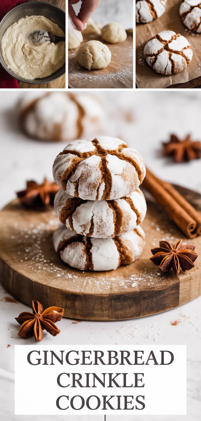 A photo of Gingerbread Crinkle Cookies For The Holiday Cookie Swap Recipe