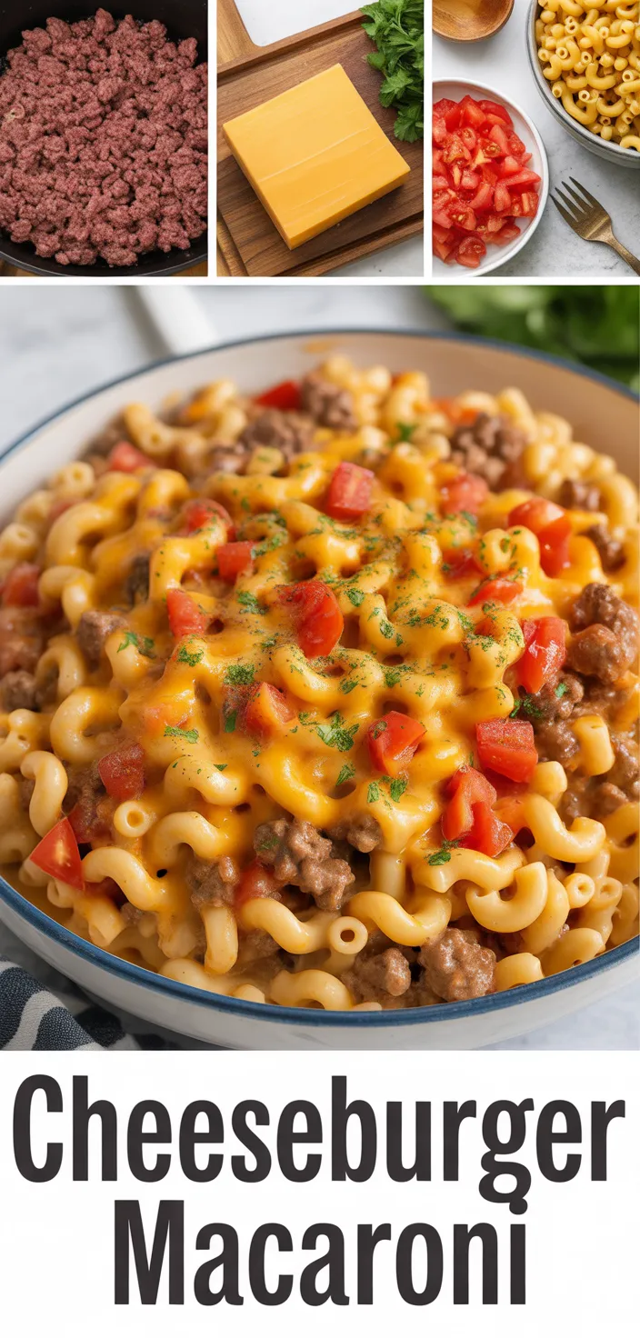A photo of One Pot Homemade Cheeseburger Macaroni Hamburger Helper Recipe