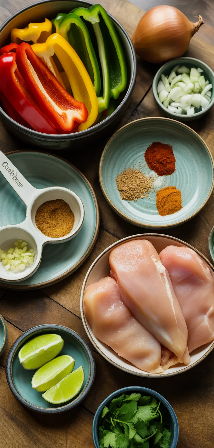 Ingredients photo for Crock Pot Chicken Fajitas Recipe
