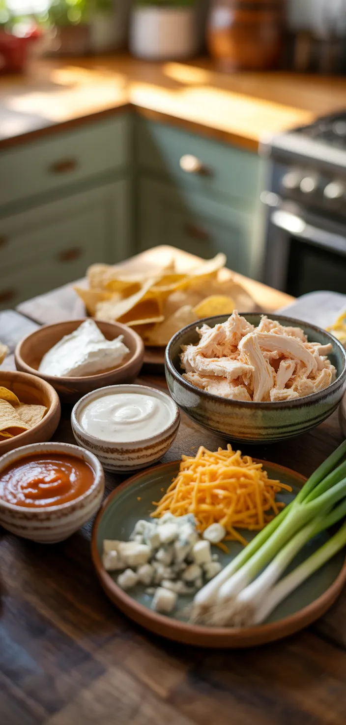 Ingredients photo for Easy Buffalo Chicken Dip Recipe ( Super Bowl Dip Recipe )