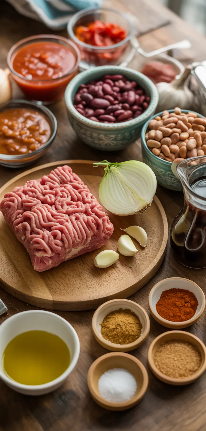 Ingredients photo for Easy Crockpot Chili Recipe