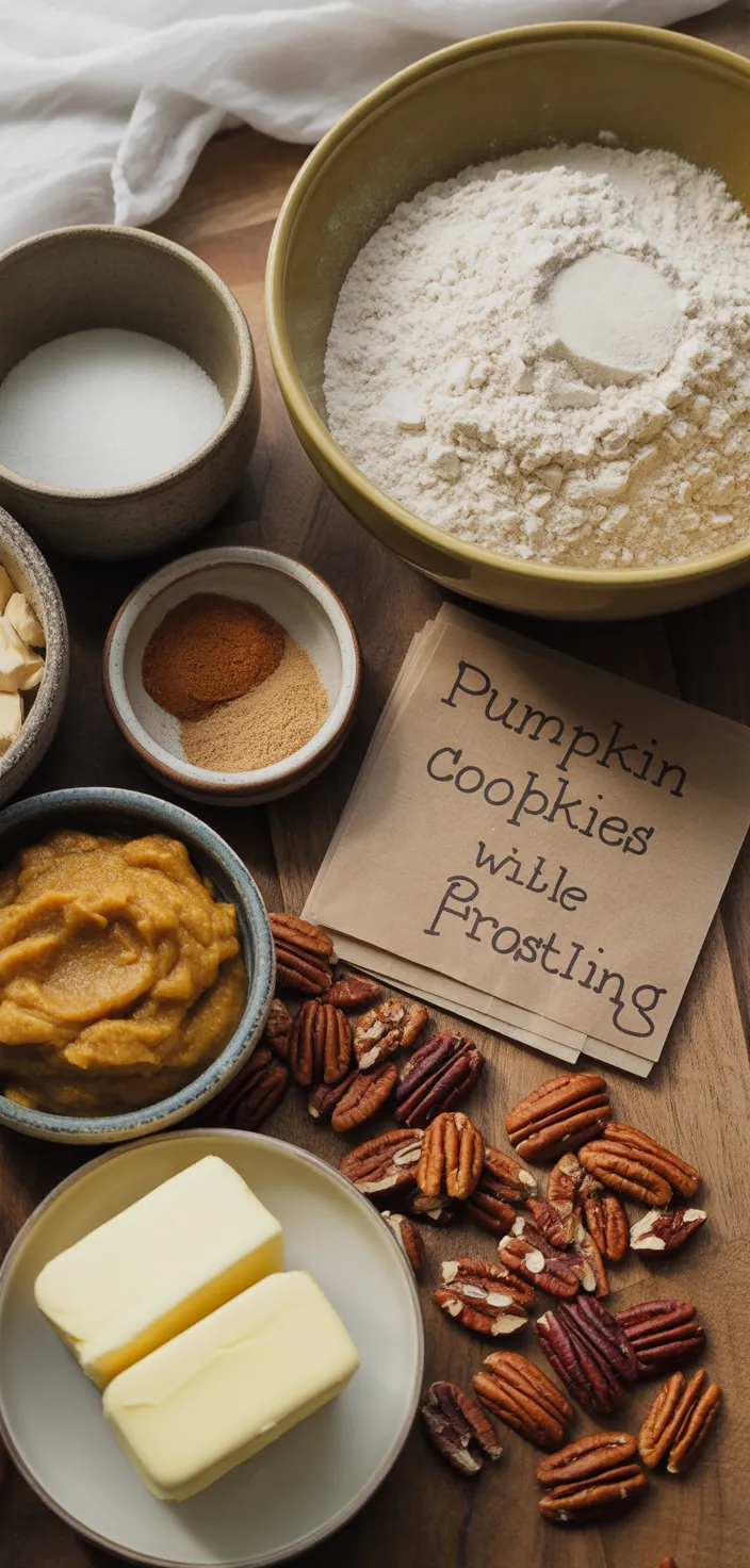Ingredients photo for Pumpkin Cookies With Maple Frosting Recipe