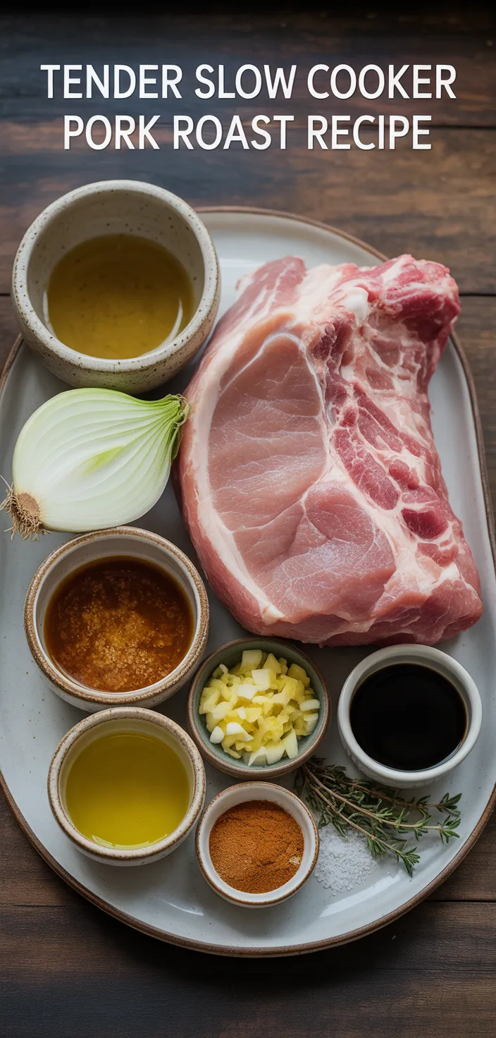 Ingredients photo for Tender Slow Cooker Pork Roast Recipe