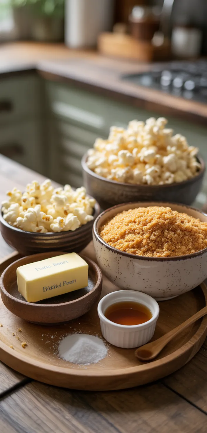 Ingredients photo for The BEST Caramel Popcorn (Caramel Corn) Recipe