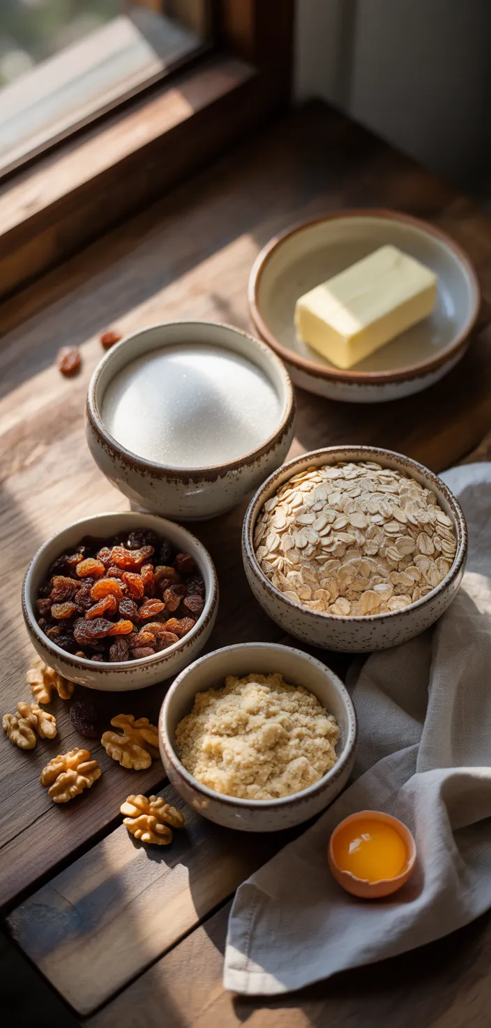 Ingredients photo for Almond Flour Oatmeal Raisin Cookies Recipe