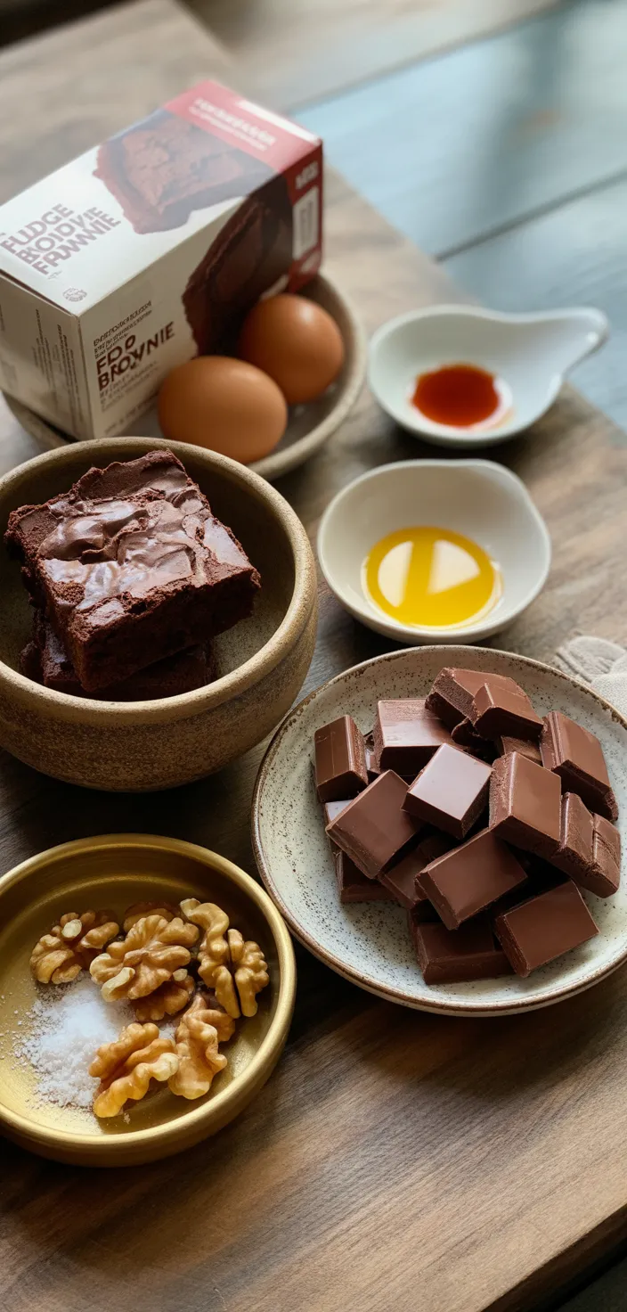 Ingredients photo for Chewy & Fudgy Brownie Mix Cookies – So Easy & Delicious! Recipe