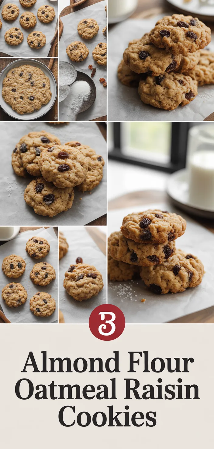 A photo of Almond Flour Oatmeal Raisin Cookies Recipe