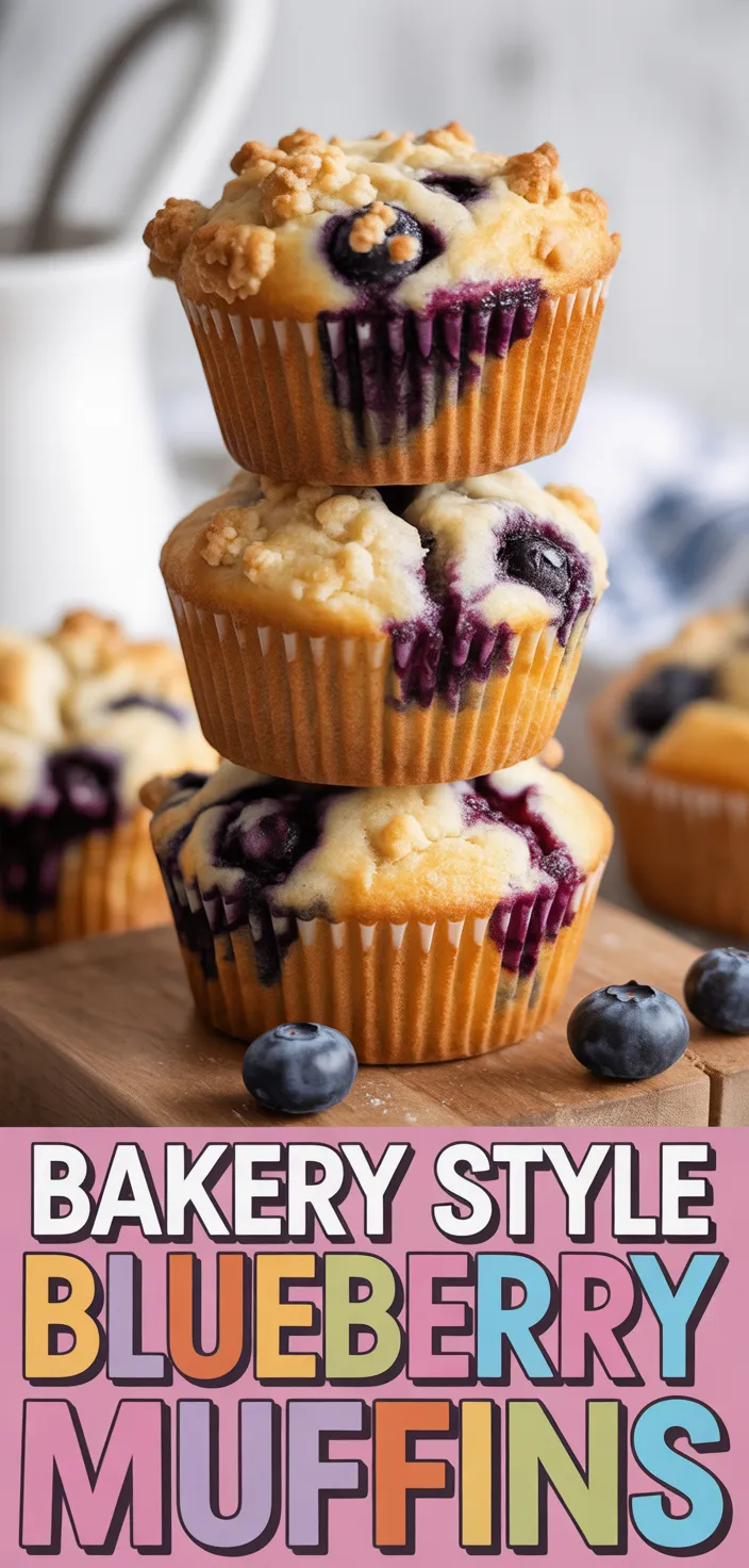 A photo of Bakery Style Blueberry Muffins Recipe