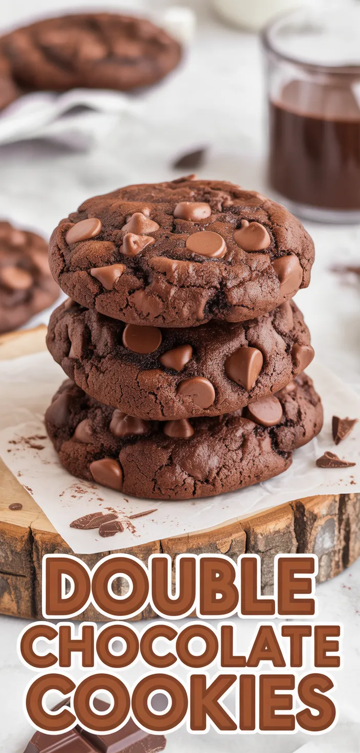 A photo of Chocolate Lover's Double Chocolate Chip Cookies Recipe