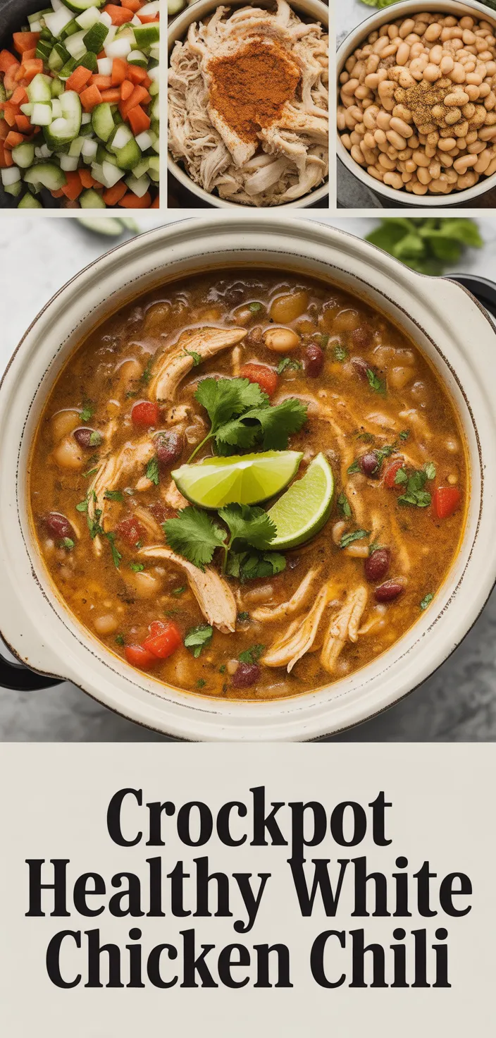 A photo of Crockpot Healthy White Chicken Chili Recipe