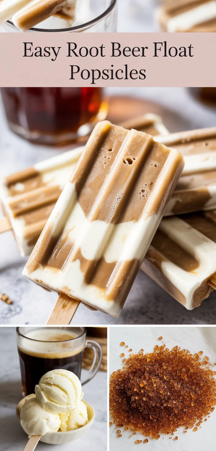 A photo of EASY Root Beer Float Popsicles Recipe