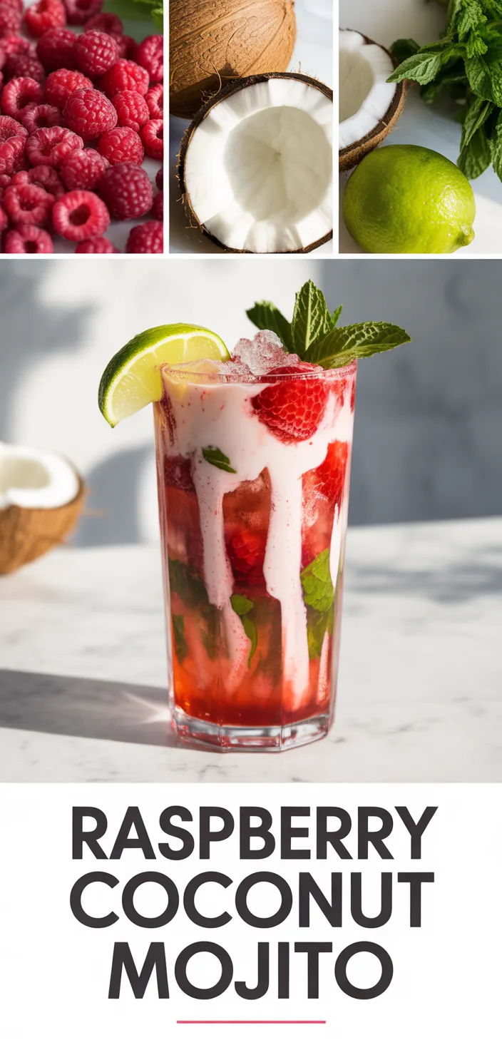 A photo of Raspberry Coconut Mojito Recipe