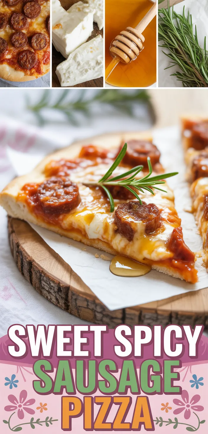 A photo of Sweet & Spicy Hot Sausage Feta Honey Pizza – A Flavor Explosion Recipe