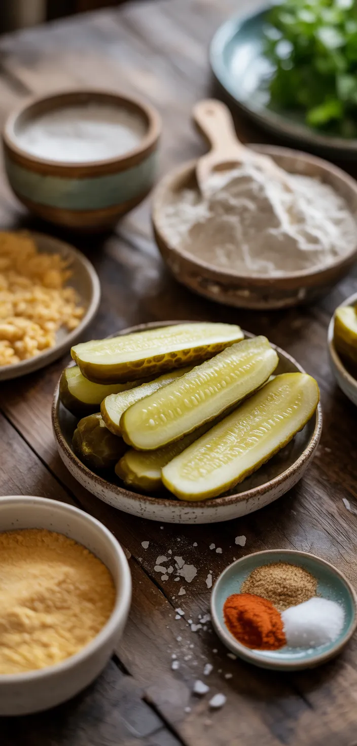Ingredients photo for Crispy Fried Pickles Recipe